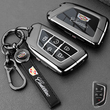 S.CHUANG2024款凯迪拉克CT5钥匙套xt4 xt5 xt6男ct6 xts atsl高档壳扣包女 C款刀锋【枪色锌合金】贴标皮绳