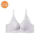 安朵蕾丝薄款大胸显小内衣女收副乳大码文胸 灰色GRY 75B
