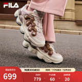 FILA【杨幂同款】官方豌豆鞋女鞋老爹鞋运动鞋2024冬季新款运动休闲鞋 红木棕/摩卡棕-MM 36