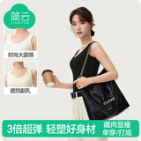 简云小吊带背心女莫代尔棉打底衫内搭螺纹薄款内衣可外穿无袖上衣夏季 常规款-黑色 S 【建议80-95斤】