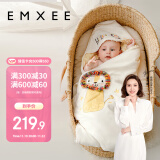 嫚熙（EMXEE）初生婴儿包被秋冬宝宝可拆卸新生儿抱被用品四季款 小狮子90*90cm