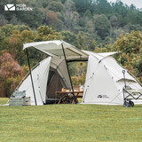 牧高笛（MOBIGARDEN）户外精致露营帐篷双开门透气牛津布防晒防雨两室一厅大空间世家4 世家4-晨雾白【牛津布版】