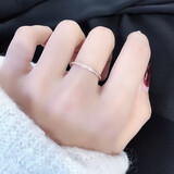 芊芽磨砂情侣彩金戒指食指戒男女尾戒情人节生日礼物 【2MM超细】美4号