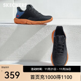 斯凯奇（Skechers）男鞋休闲鞋运动鞋一脚蹬减震舒适透气网面鞋 65867 黑色/海军蓝色/65867-BKNV 41