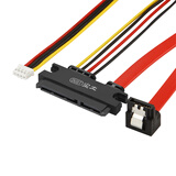 尘土 电脑电源线PH2.0 小4PIN+SATA转接一体硬盘光驱数据供电线7+15P SATA硬盘线 硬盘光驱电源数据线 SATA22P转7P【弯头】+PH2.0 30CM