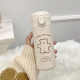CTRLEND保温杯少女心简约卡通原宿可爱女生小巧儿童便携ins学生饮用水杯 大号熊【450ml】 304不锈钢