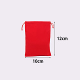 鱼雁兔红色加厚绒布袋束口布袋首饰袋文玩袋子礼品包装袋印章手机收纳袋 红色10*12厘米1个