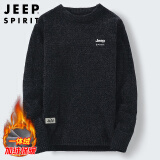 JEEP SPIRIT吉普毛衣男针织衫男秋冬季韩版保暖线衣长袖T恤男 黑色 XL 