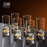 品喻（PINYU）金山二两白酒杯带刻度套装家用高端玻璃酒杯100ml分酒器酒具高档