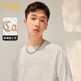 卡宾男装 【肌理提花】高周波LOGO卫衣秋新款几何长袖上衣潮流A 米白色12 L /175/50