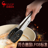 三四钢硅胶食品夹不锈钢牛排夹烧烤肉夹子防烫厨房用品煎铲夹 硅胶款29.5CM（煎牛排专用）1个