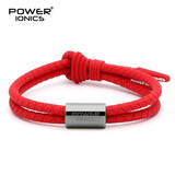 power ionics潮牌硅胶手链男女转运珠情侣刻字手绳学生礼物手环手镯 红色/枪灰配饰