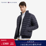 TOMMY HILFIGER秋冬男通勤镶边织带鹅绒绗缝轻暖立领羽绒服夹克外套28065 藏青色DW5 XS （推荐：100-120斤）