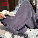 浪莎加绒女裤子运动裤新品束脚卫裤外穿时尚显高保暖休闲裤
