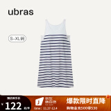 ubras【特卖】云棉背心裙女睡衣女连衣裙透气睡裙家居服 【经典款】白底深蓝条纹-带杯 L