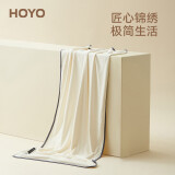 HOYO日本 和暖浴巾 家用成人男女速干裹巾 比纯棉吸水 情侣浴巾 刺绣 象牙白-M 70*140CM