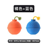 乐扣乐扣自制冰块模具圆形大号冰球威士忌冰块家用冰箱制冰格带盖制冰器 硅胶大球【橘色+蓝色】