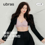 ubras花瓣杯软支撑文胸罩细肩带女士内衣女无钢圈聚拢兰花烟-背心M