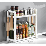 楚歌质优品 厨房置物架落地式刀架多层油盐酱醋收纳储物架调味调料架厨具用品 【款】Q1白(大号可放酱油)