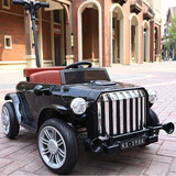 诺童康帅儿童电动车四轮遥控玩具汽车可坐人男女小孩宝宝驱摇摆车亲子童车 顶配黑：可站大人+四驱+大电瓶