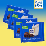 瑞特滋（RITTER SPORT） 德国进口全榛子果仁牛奶黑巧克力排块100g*4块瑞特斯波德 牛奶巧克力100g*4块（27.4.24到期）