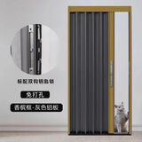 廷沫全铝合金折叠门厨房开放式移门推拉隐形室内外卫生间隔断商铺门帘 香槟色+【灰铝板】（带防盗锁） 一平方的价格