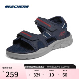 Skechers男鞋2024年夏季透气凉鞋户外沙滩鞋魔术贴外穿鞋237286