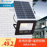 焰名照明（YM） 防水太阳能灯户外LED投光灯庭院灯超亮家用新农村室内外围墙照明 200W聚宝盆 五米线 遥控