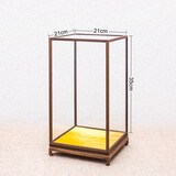 君乐意新款红木摆件玻璃罩鸡翅木宝笼摆件文玩古董观音佛像透明防尘罩 竖款长21宽21高35