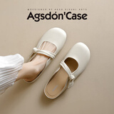 奥古狮登（Agsdon）半拖鞋女浅口低跟一脚蹬穆勒拖鞋百搭圆头凉拖 452012 米 37