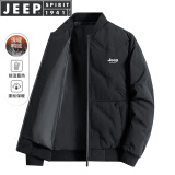 JEEP SPIRIT吉普羽绒服男冬季短款外套男士冬季袄子冬天中青年外衣商务休服装 黑色 XL （建议125-138斤）