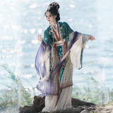 钟灵记神音赋:褶裙曲领衫对襟披帛汉服新品夏季绣花褶裙围裙2023年 围裙一件现货 S