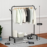 勇拓者 Explorer晾衣架落地简易衣架阳台卧室置物收纳架子双杆衣架落地 黑色双树杈-单杠110cm