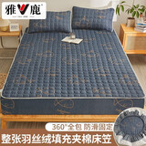 雅鹿 夹棉床笠单件 防滑加厚床罩床垫套席梦思床单可水洗床盖1.8米床 海豚湾NJ【加厚夹棉款】 180x200cm【单床笠】