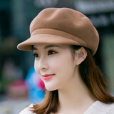 鑫梓淏帽子女秋冬季新款高档羊毛八角帽女新款时尚网红帽子冬天呢子贝雷