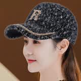 抖芊 帽子女士秋冬季新款棒球帽女洋气减龄鸭舌帽女冬天减龄保暖 黑色