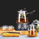 SYANF全自动煮茶器玻璃壶煮茶炉蒸汽煮茶壶迷你电陶炉家用煮茶炉花茶壶 10-海无涯炉+三角壶大全组 900ml