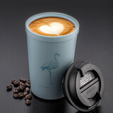 airt air 咖啡杯便携随手杯不倒塑料水杯防漏随身杯防烫杯子男女款咖啡杯 浅蓝-火烈鸟