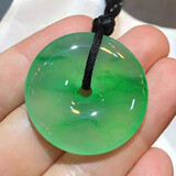 玉施冰种翡翠吊坠高冰观音缅甸天然A货飘花无事牌平安扣挂件玉石玉佩 已联系客服选货，尾款6000