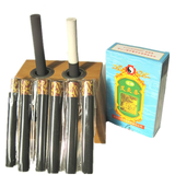 丰帆 南阳汉医无烟艾灸条温炙天然纯艾灸条香薰无烟艾柱五年陈黑色蕲艾实空心脸部眼部面部小号温灸棒用艾草 14mm粗*115mm长  10支/盒