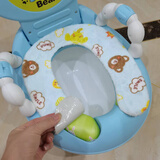 庭扬儿童马桶垫坐便器坐垫小孩婴儿毛绒加厚防冷冬天宝宝保暖套粘贴女 U型卡通蓝