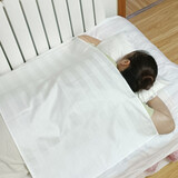 倾随如卓 全棉按摩布推拿巾 理疗按摩巾推拿布 美容院纯棉手布按摩床单 白色宽条纹 40*60cm 按摩布