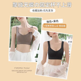 莫代尔无痕内衣女小胸聚拢提拉收副乳防下垂胸罩运动美背心式无钢圈文胸 咖色+黑色【两件装更划算】 M 【推荐95-110斤】