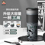 大嘴猴大容量保温杯男女士高颜值水杯儿童学生杯子礼物 漫画灰600ml 