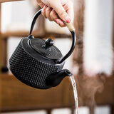 瓷牌茗茶具 铁壶铸铁泡茶壶家用烧水壶煮茶单壶仿日式手工生铁老铁壶 尊者铁壶 0.8L