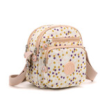 手机包女斜挎迷你小包包零钱包放装钥匙新款夏天尼龙帆布单肩小包 彩色圆点