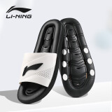李宁（LI-NING）拖鞋男式夏季凉拖户外室内防滑运动游泳拖鞋927-2黑白（44-45码）