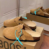 H8真皮勃肯鞋厚底2026年新款情侣男女牛皮博肯凉鞋男士可外穿拖鞋 黄棕【牛皮】高品质 41