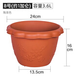 爱丽思（IRIS）花盆花瓶树脂复古浮雕波纹圆形多肉塑料阳台种植批发花盆 8号陶茶色(口径24cm)