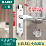 玛丽（MARIE）卫生间门锁厕所无钥匙浴室家用洗手间室内铝合金门把手单舌通用型 经典款-凹面门锁-125mm不配锁舌 不带钥匙